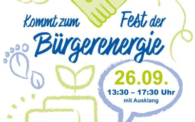 Energiewende vor Ort: Auftakt Bürgerenergie am 26. September am Seddiner See